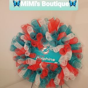Miami Dolphins door wreath